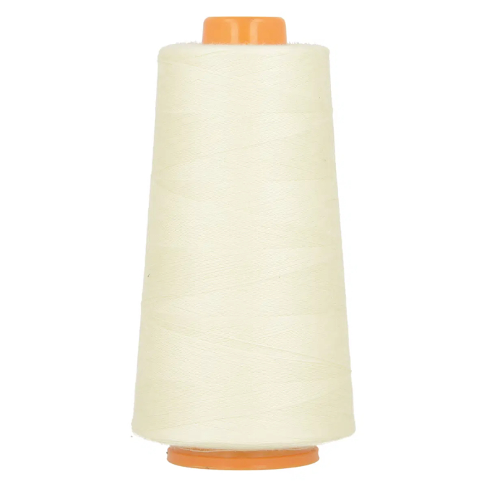 Cône de fil polyester 3000 m, pour surjeteuse et couture (coloris au choix) creme