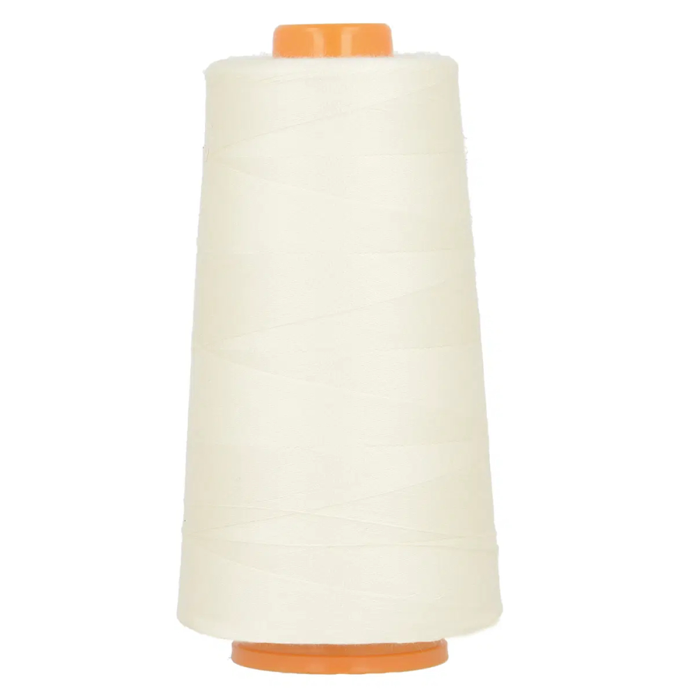 Cône de fil polyester 3000 m, pour surjeteuse et couture (coloris au choix) écru