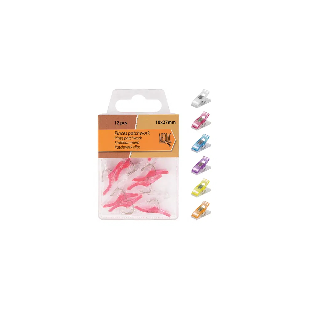 Pinces à patchwork Mediac, lot de 12
