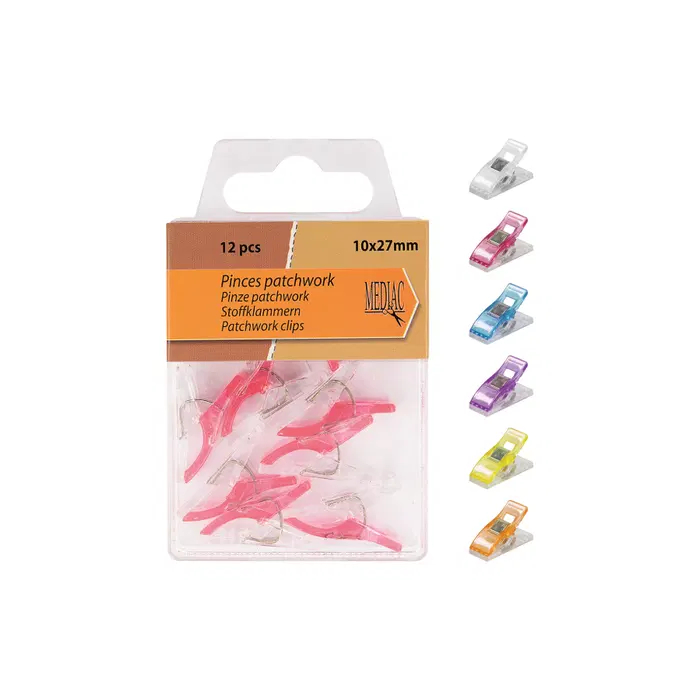 Pinces à patchwork Mediac, lot de 12