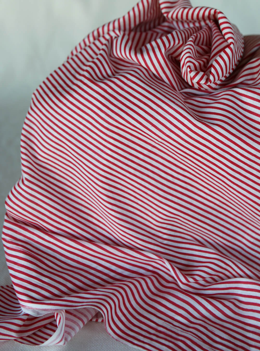 Rayures rouge - Tissu indien coton hand block traditionnel