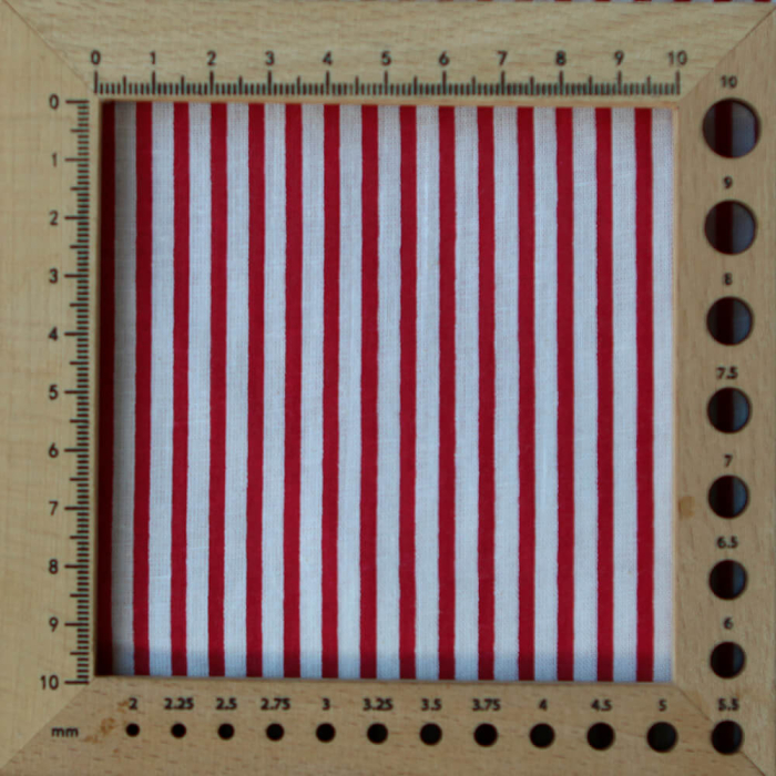 Rayures rouge - Tissu indien coton hand block traditionnel