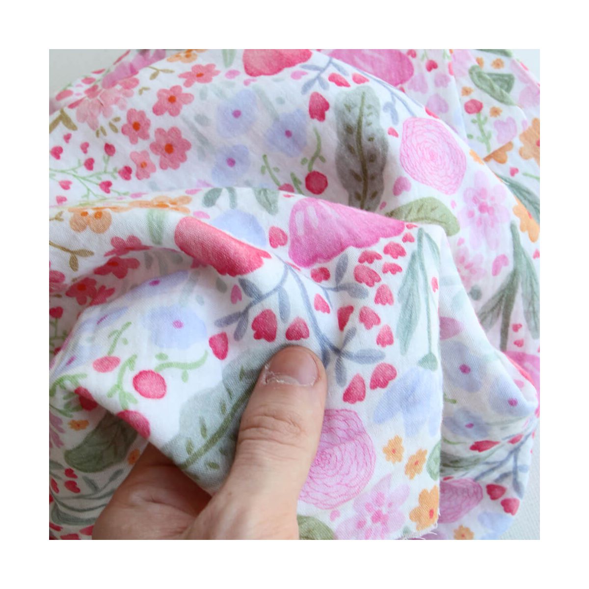 Alina - Double gaze de coton motif petites fleurs