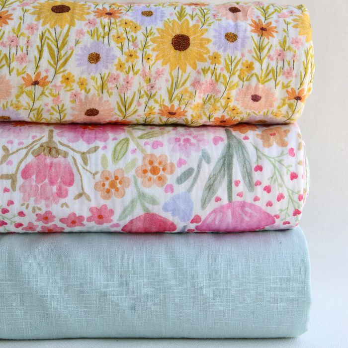 Alina - Double gaze de coton motif petites fleurs