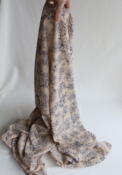 Anjali Bleu B- Tissu indien en coton imprimé main Hand Block 2