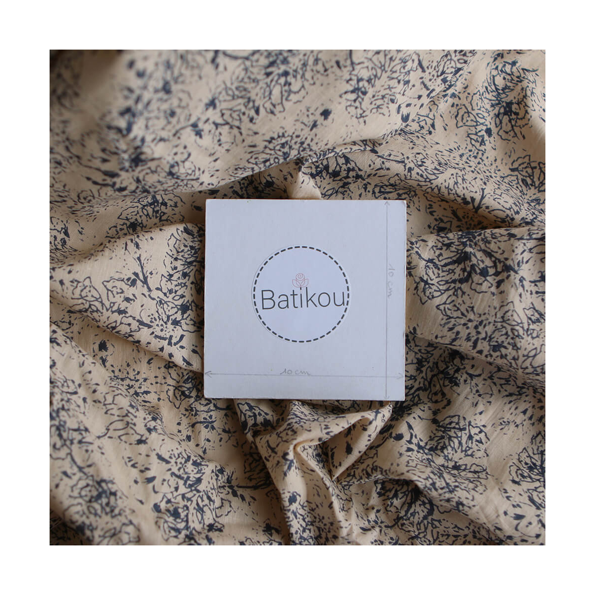 Anjali Bleu B- Tissu indien en coton imprimé main Hand Block