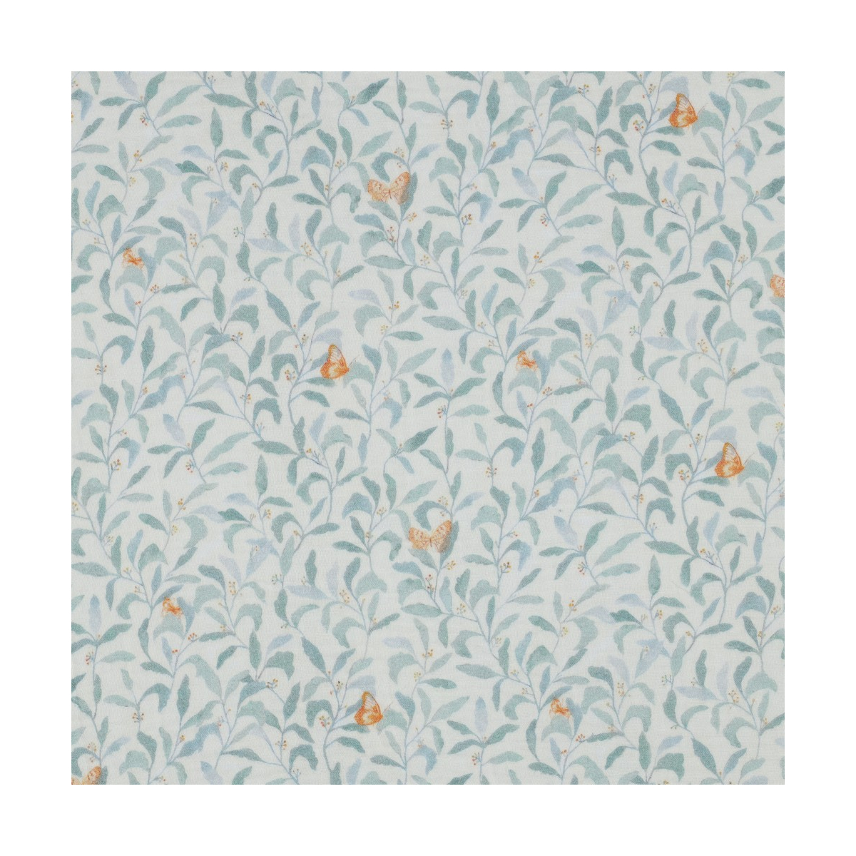 Double gaze de coton branchages et papillons discrets