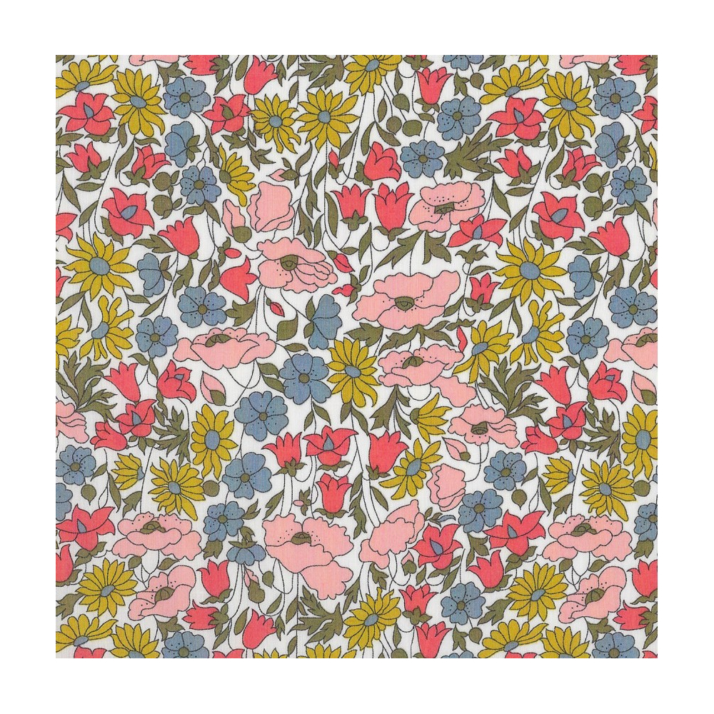 Tissu Liberty poppy and daisy coton tana lawn  Tissu Liberty poppy and daisy coton tana lawn