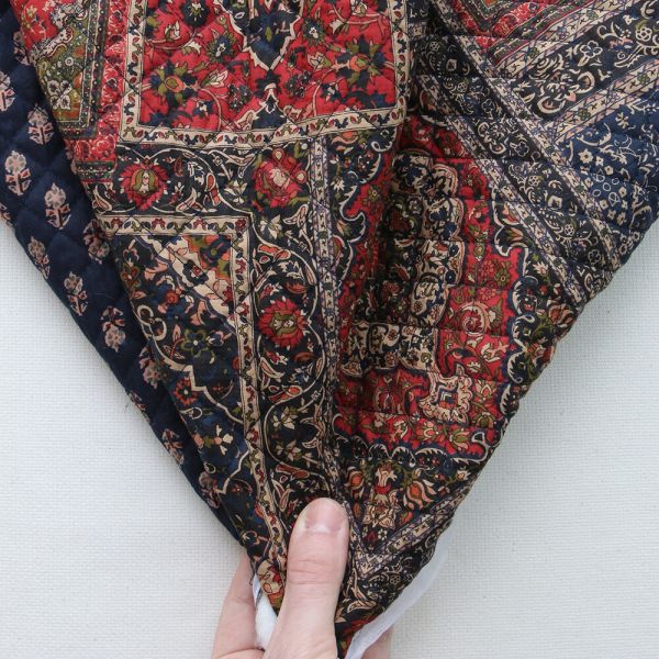 Kiran - Tissu indien matelassé double face coton hand block largeur 100cm 2