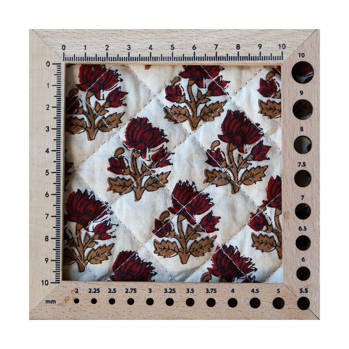 Shaivan - Tissu indien matelassé double face coton hand block largeur 100cm