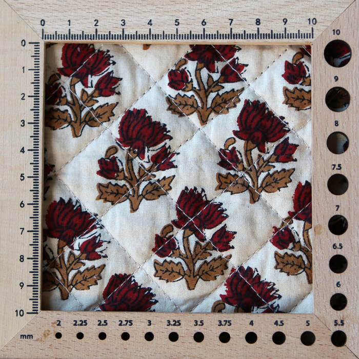 Shaivan - Tissu indien matelassé double face coton hand block largeur 100cm