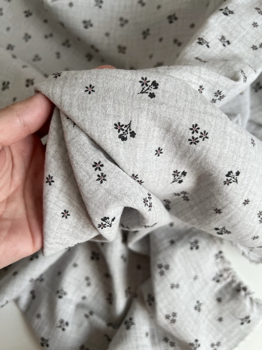 Max - Double gaze de coton double face coloris gris chiné Tissus issus de l'agriculture biologique  - 6