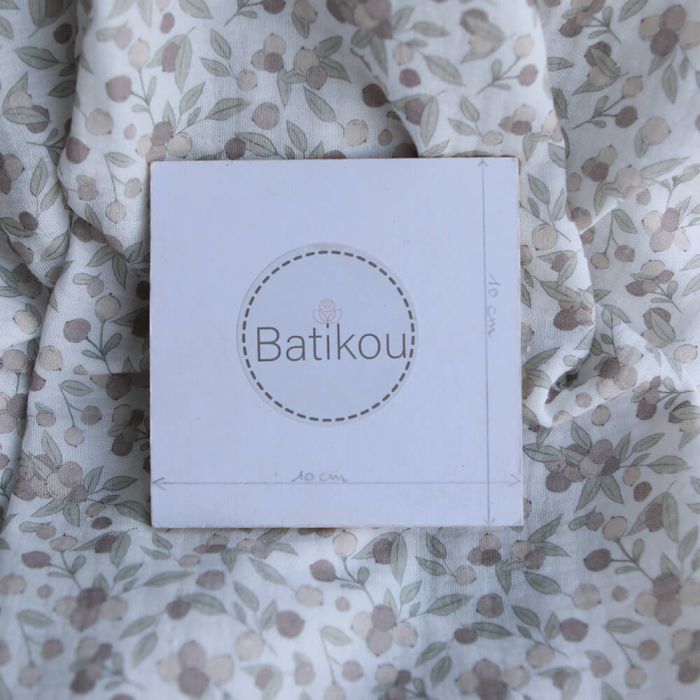 Hind Full - Double gaze de coton BIO exclusif blanc lait à motif nature