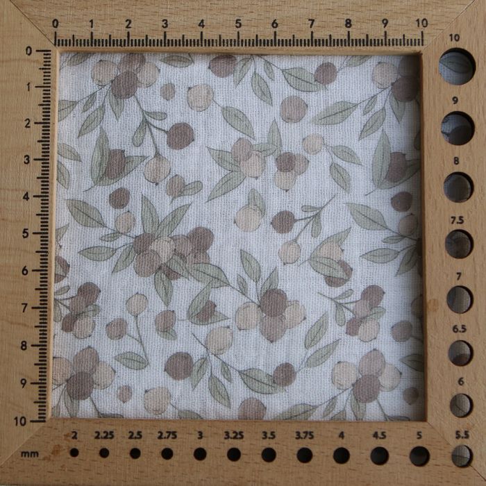 Hind Full - Double gaze de coton BIO exclusif blanc lait à motif nature