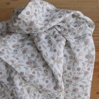 Hind Full - Double gaze de coton BIO exclusif blanc lait à motif nature