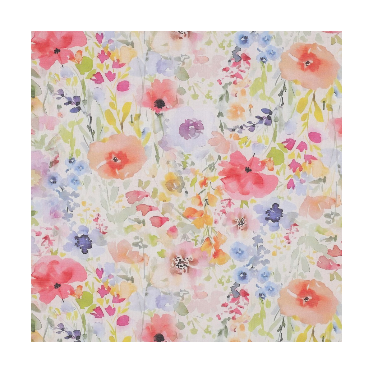 Millie - Batiste de coton douce à imprimé fleuri aquarelle