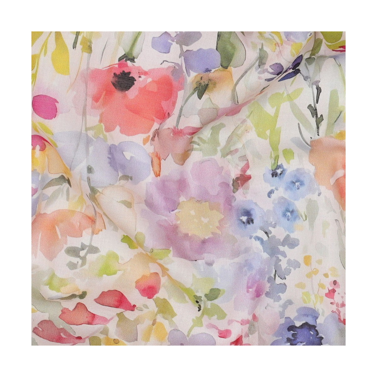 Millie - Batiste de coton douce à imprimé fleuri aquarelle