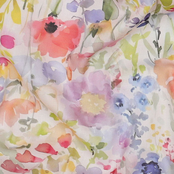 Millie - Batiste de coton douce à imprimé fleuri aquarelle
