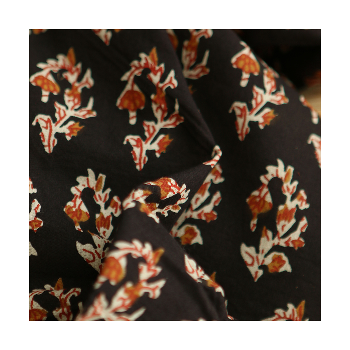 Kajal B - Tissu indien coton hand block traditionnel