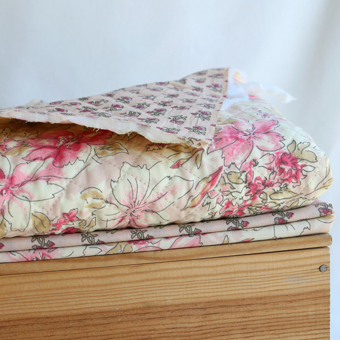 Keya Tissu Indien rose Coton - Impression Artisanal Hand Block 110 cm