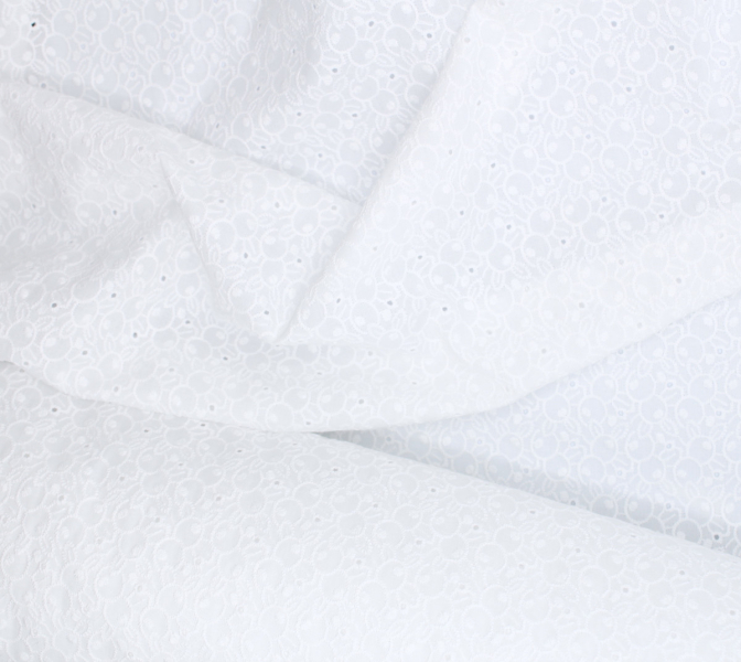 Broderie anglaise coton coloris BLANC Qualité Oeko-tex - 1 2