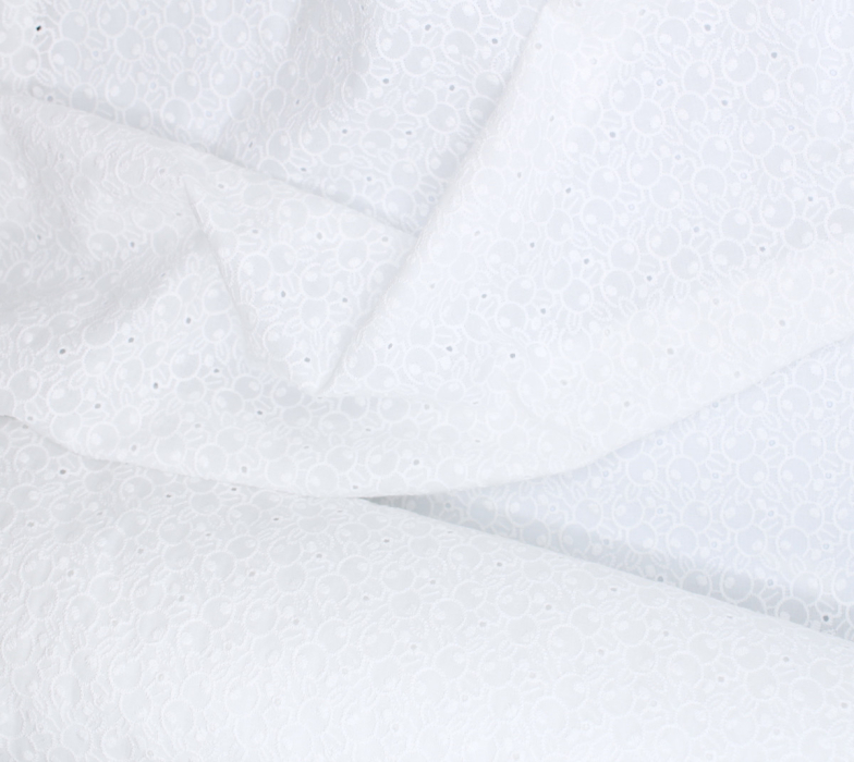 Broderie anglaise coton coloris BLANC Qualité Oeko-tex - 2