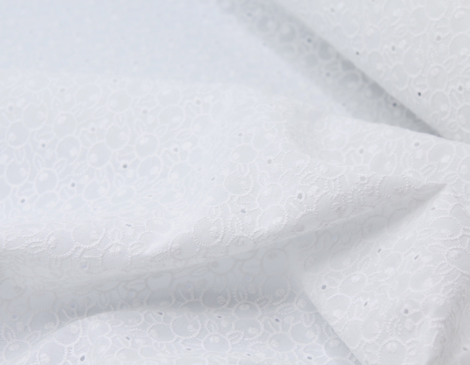 Broderie anglaise coton coloris BLANC Qualité Oeko-tex - 3