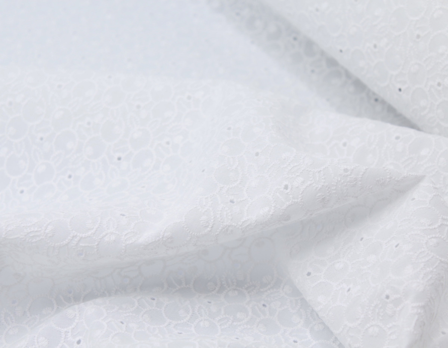 Broderie anglaise coton coloris BLANC Qualité Oeko-tex - 3