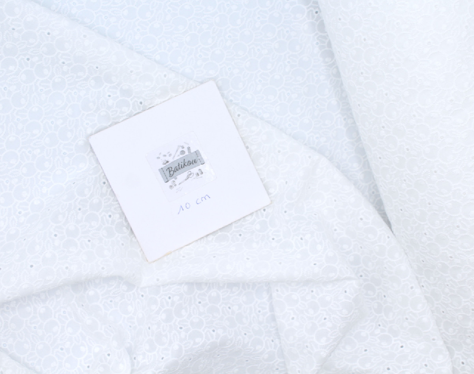 Broderie anglaise coton coloris BLANC Qualité Oeko-tex - 5