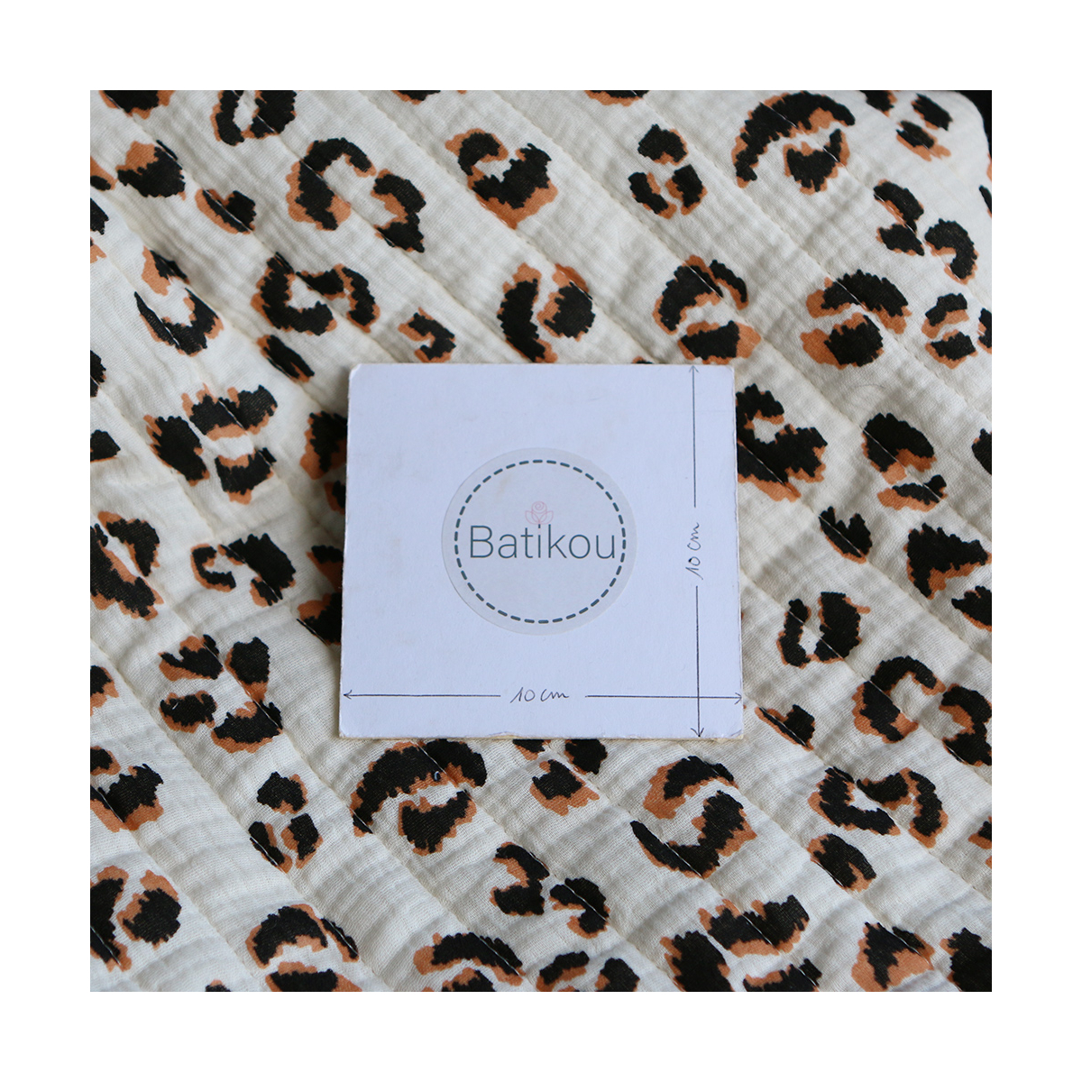 Fauve - Matelassé double gaze de coton motif Graou écru
