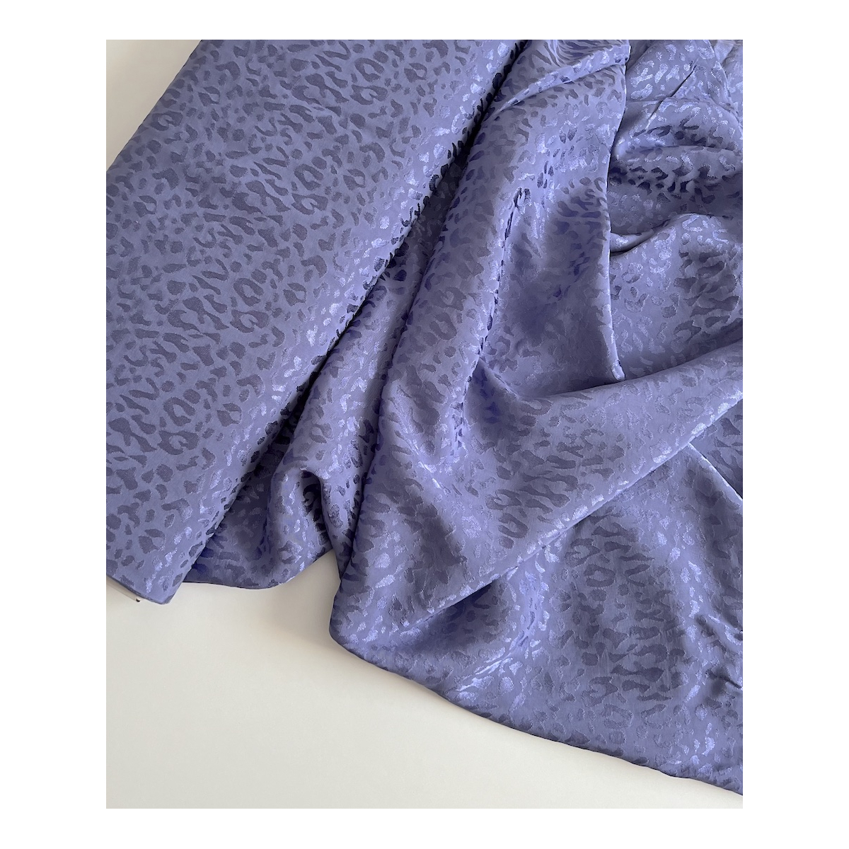 Lea - Viscose tissage jacquard graou / léopard lavande Batikou - 4