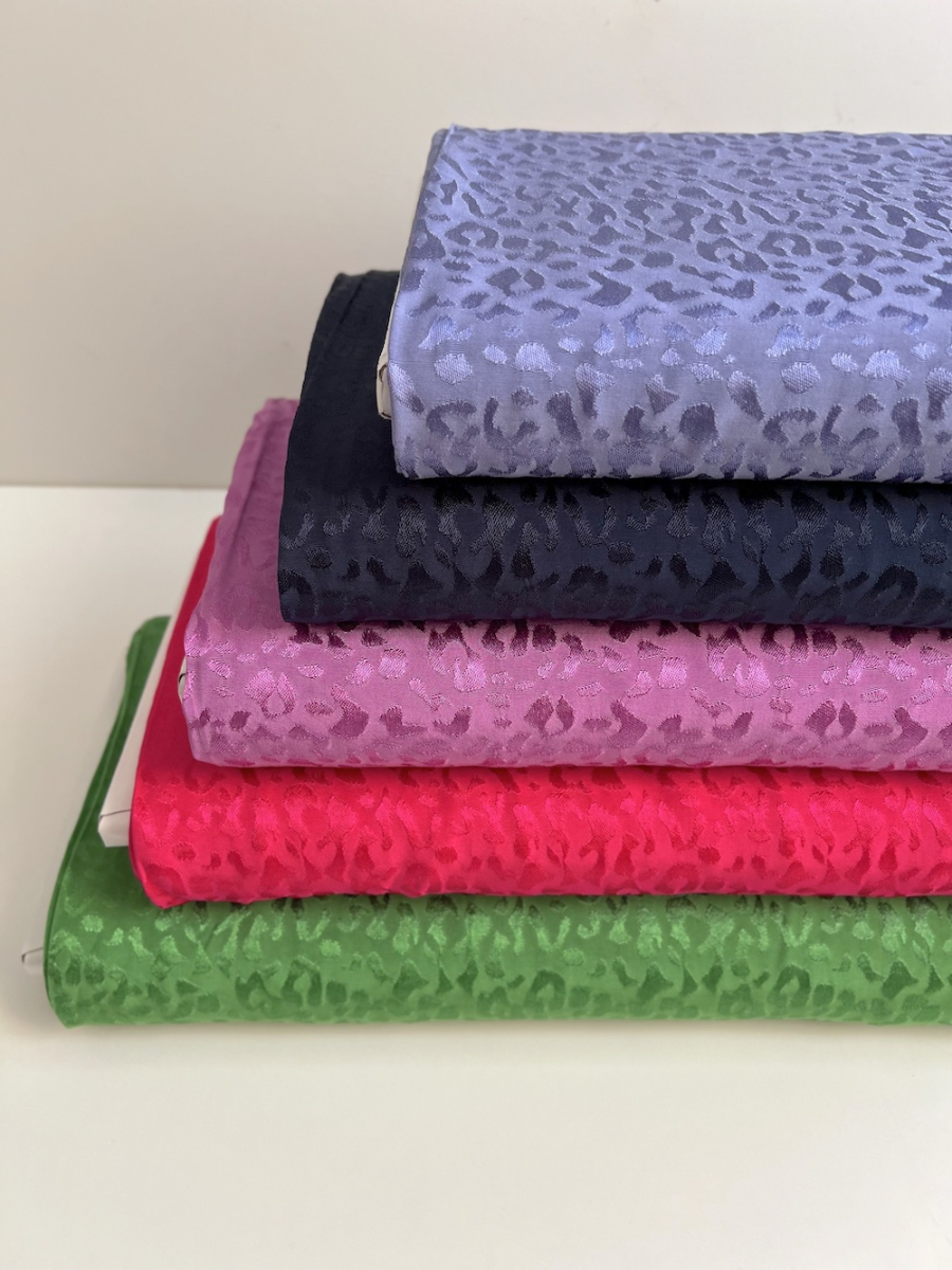 Lea - Viscose tissage jacquard graou / léopard lavande Batikou - 10