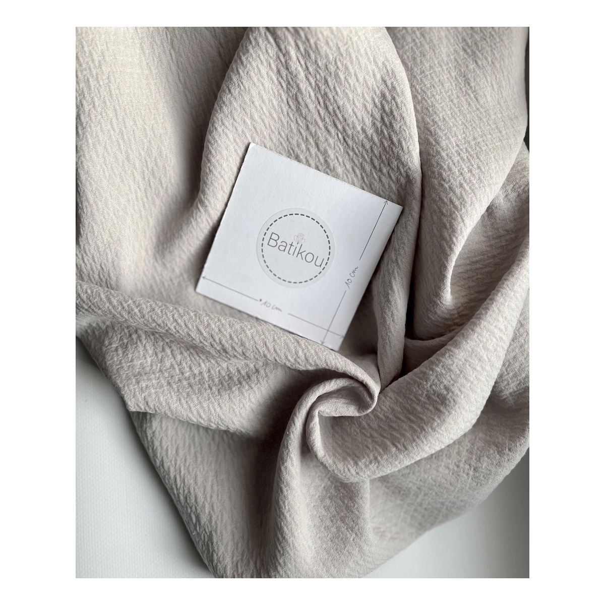 BAYA - Double de coton texturée losanges coloris grège