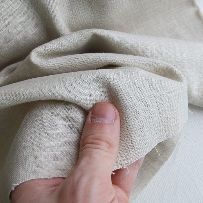 Lin lavé coloris beige galet