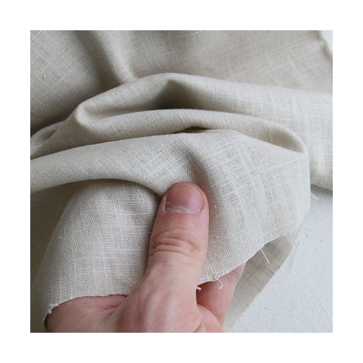 Lin lavé coloris beige galet