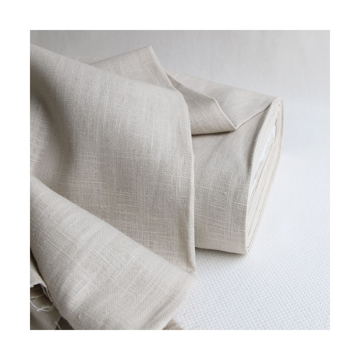 Lin lavé coloris beige galet