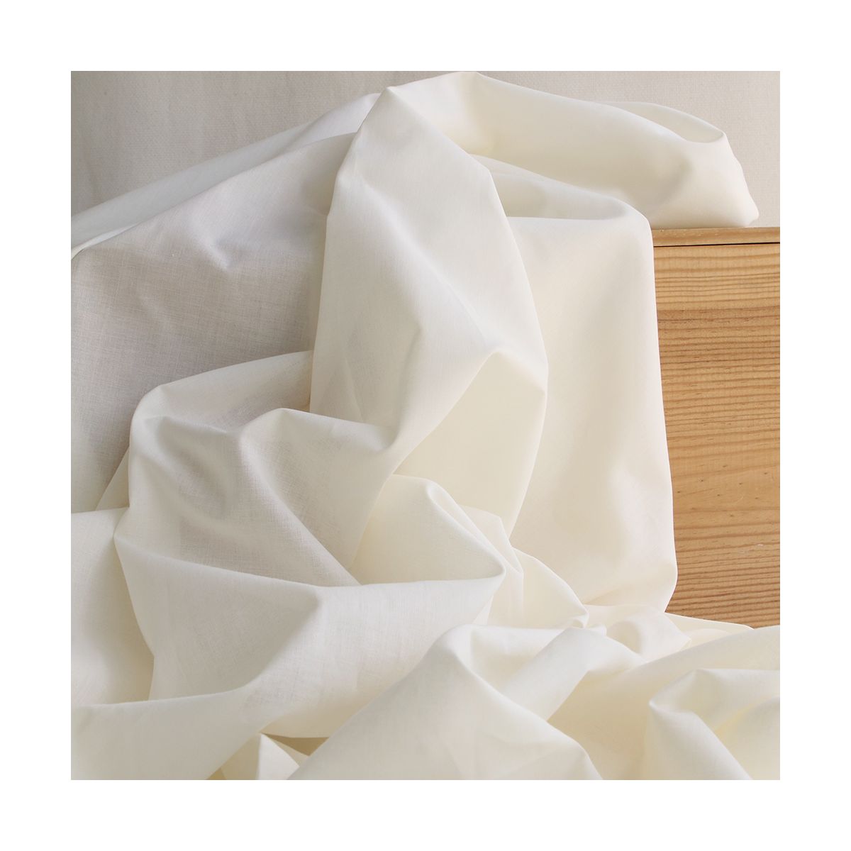 Voile de coton organique uni coloris écru