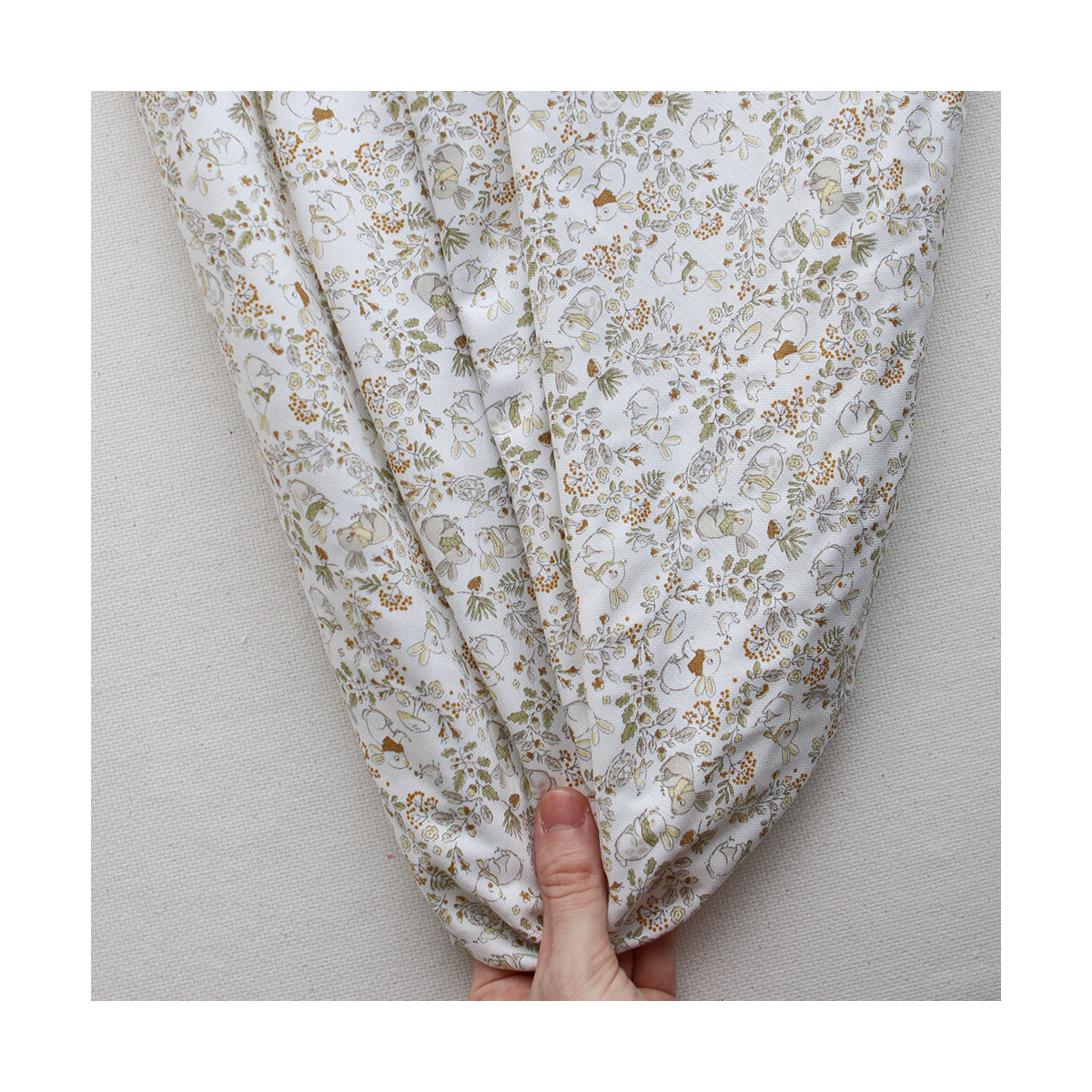 Panpan - Tissu coton texturé imprimé petits lapins