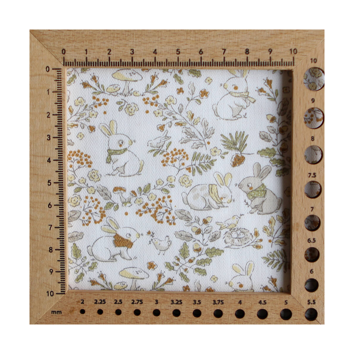 Panpan - Tissu coton texturé imprimé petits lapins