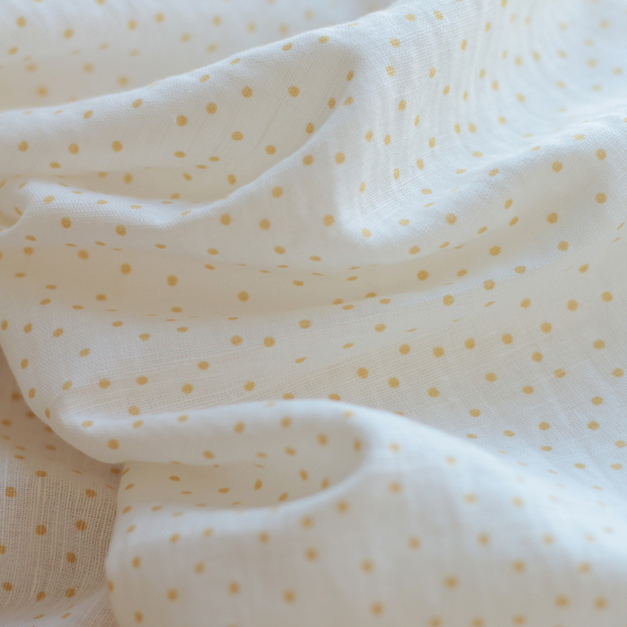 copy of Tissu lin coton lavé à pois fond ficelle clair