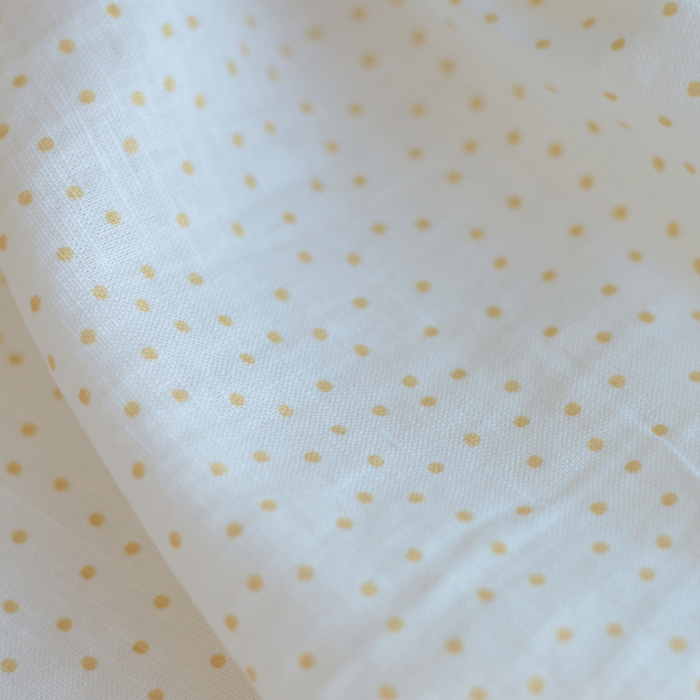 copy of Tissu lin coton lavé à pois fond ficelle clair