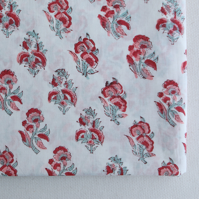 Yamini B - Tissu indien coton hand block traditionnel
