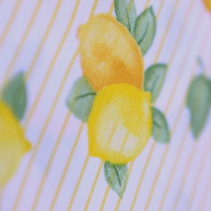 Alba - Popeline de coton imprimé rayures et citrons