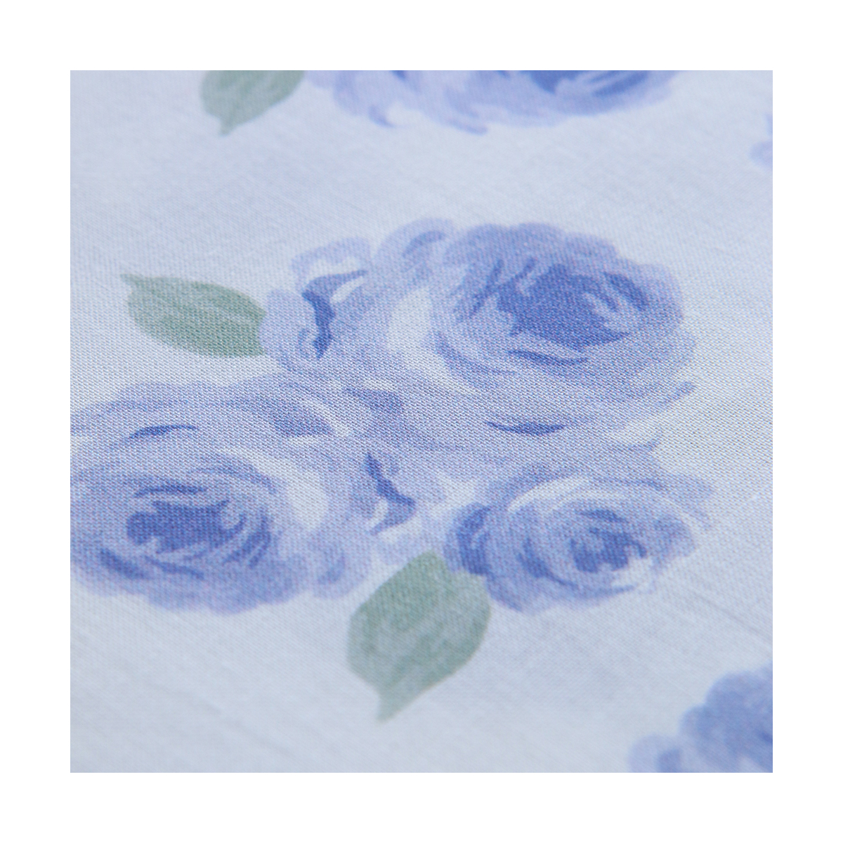 Tissu coton organique BIO fleuri vintage batiste fleuri Assia aquarelle bleu
