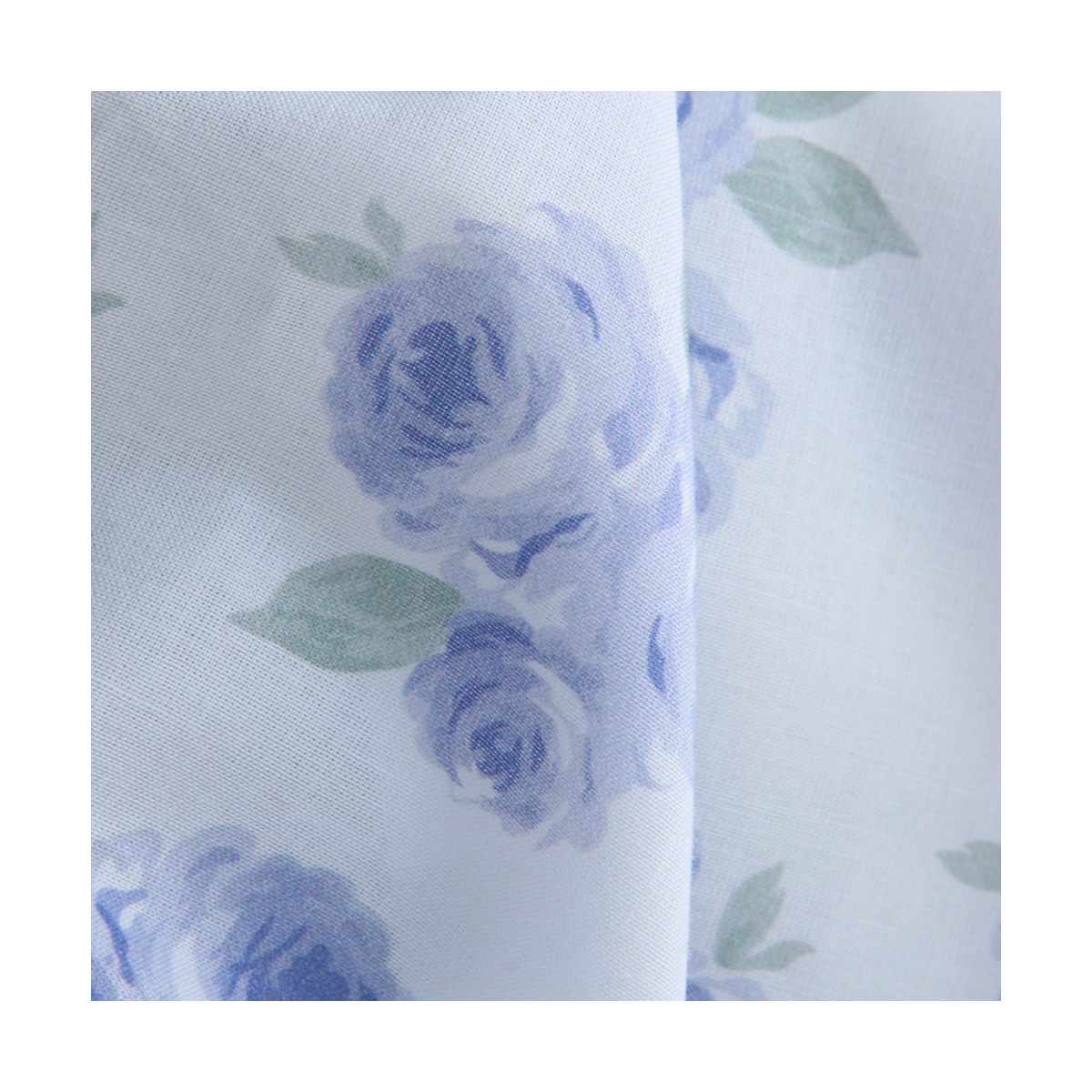 Tissu coton organique BIO fleuri vintage batiste fleuri Assia aquarelle bleu