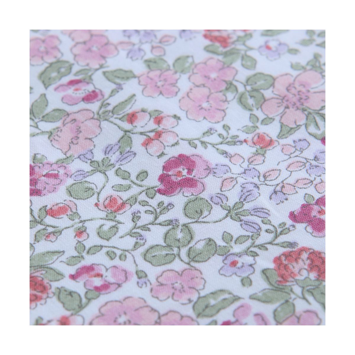 Eugenie - Popeline de coton BIO imprimé romantique fleuri rose