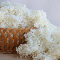Flocons de laine vierge de mouton mérinos pour rembourrage naturel, fibre animale gonflante