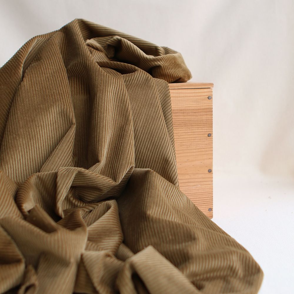 Velours à côtes coton BIO organique coloris bronze