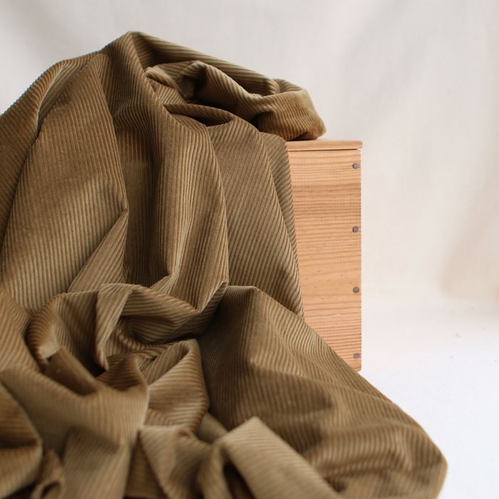 Velours à côtes coton BIO organique coloris bronze
