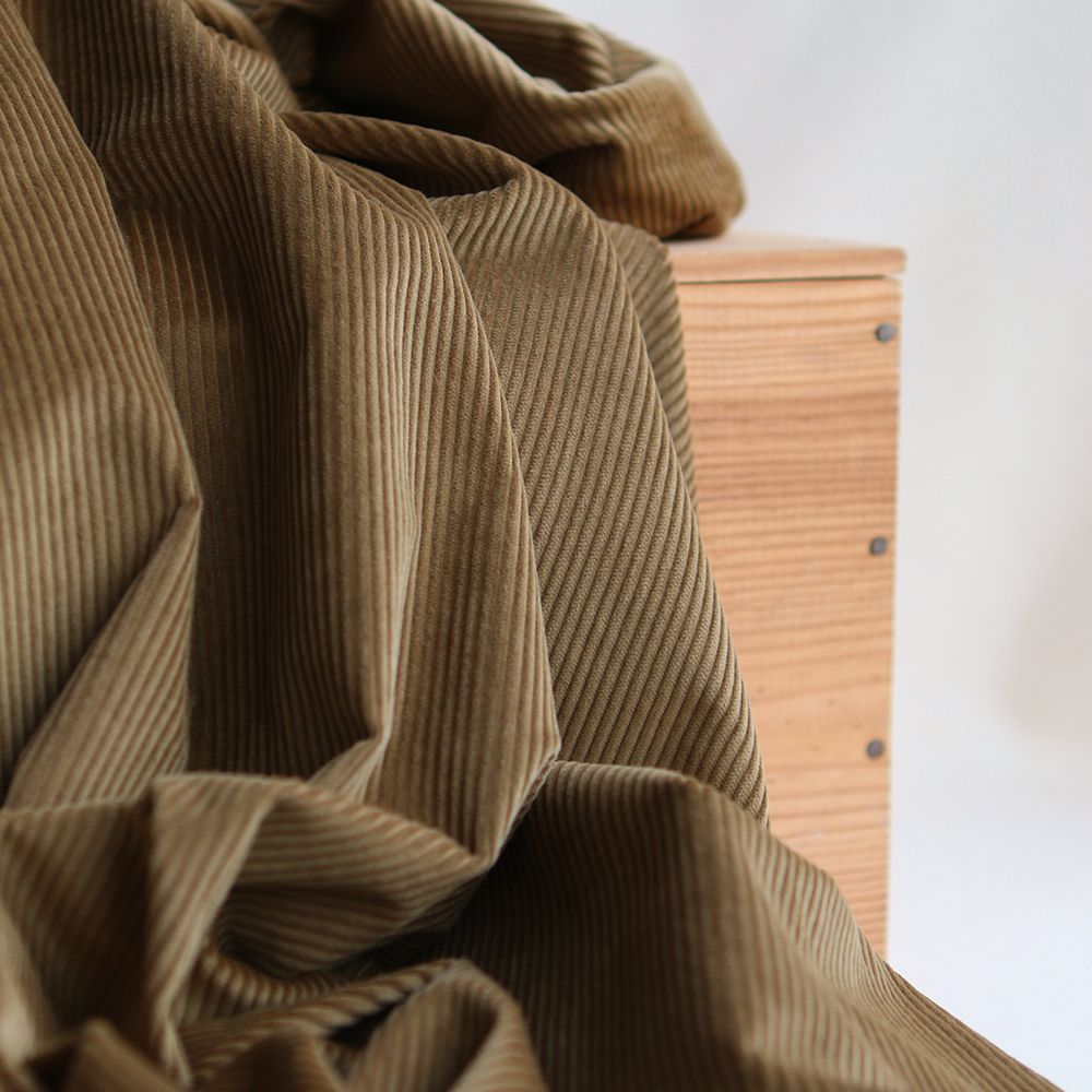 Velours à côtes coton BIO organique coloris bronze